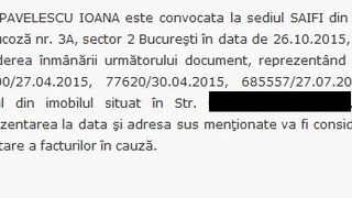 Actrita a ajuns sa fie instiintata prin mica publicitate ca trebuie sa-si plateasca chiria