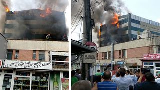 Incendiu de proportii la Piata Crangasi. Pompierii au intervenit cu mai multe autospeciale