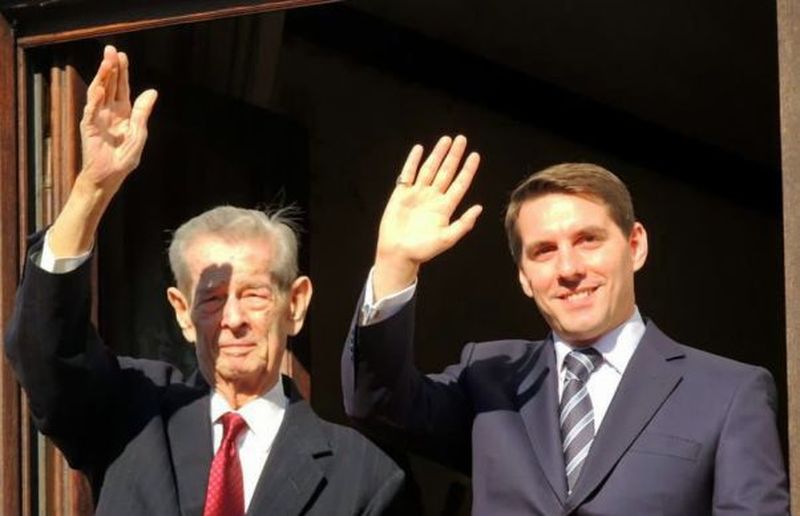 Regele Mihai, alaturi de nepotul sau, in urma cu cativa ani, cand ambii se aflau in Romania