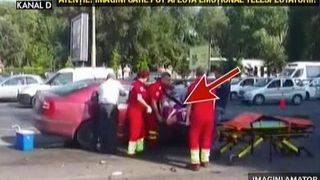 Constanta. A incercat sa fuga de politie, dar a intrat din plin in masina unui primar. Imagini cu un puternic impact emotional