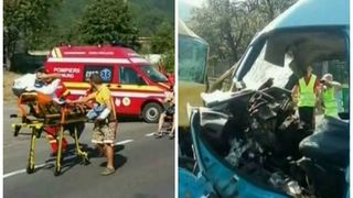 Imagini de la accidentul din Hunedoara. Drumul a aratat ca un camp de lupta, victimele au fost intinse pe caldaram