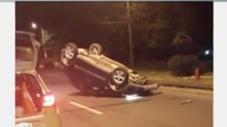 Accident in Capitala: Un barbat a ajuns la spital dupa ce s-a rasturnat cu masina in apropierea Palatului Cotroceni