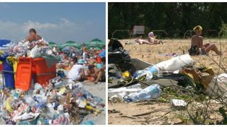 Nu doar plajele Marii Negre sunt transformate in gropi de gunoi de catre turisti. Si plajele Dunarii sunt afectate de vizitatorii care lasa in urma o mizerie de nedescris