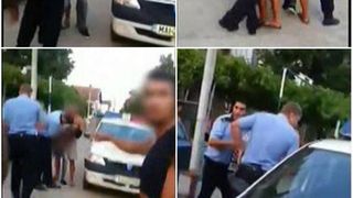 Scandal cu Politia la Turnu Severin. A refuzat sa se legitimeze, asa ca ca politistii l-au pus la pamant. Imagini au fost surprinse de prietenii barbatului