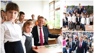 Iohannis, către elevi: "Azi pare mai uşor să copiezi dec&acirc;t să faci singur, dar vă &icirc;ndemn să &icirc;nvăţaţi şi să fiţi corecţi"