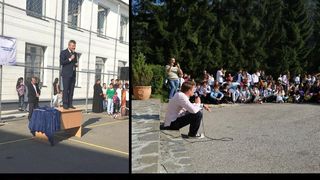 Diferenta de atitudine intre Primaria Voluntari si Primaria Sinaia la deschidera anului scolar. Cum s-au comportat oficialii in fata elevilor