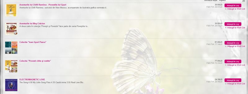 Creatiile lui Ioan Gyuri Pascu pe site-ul editurii patronate de fosta nevasta