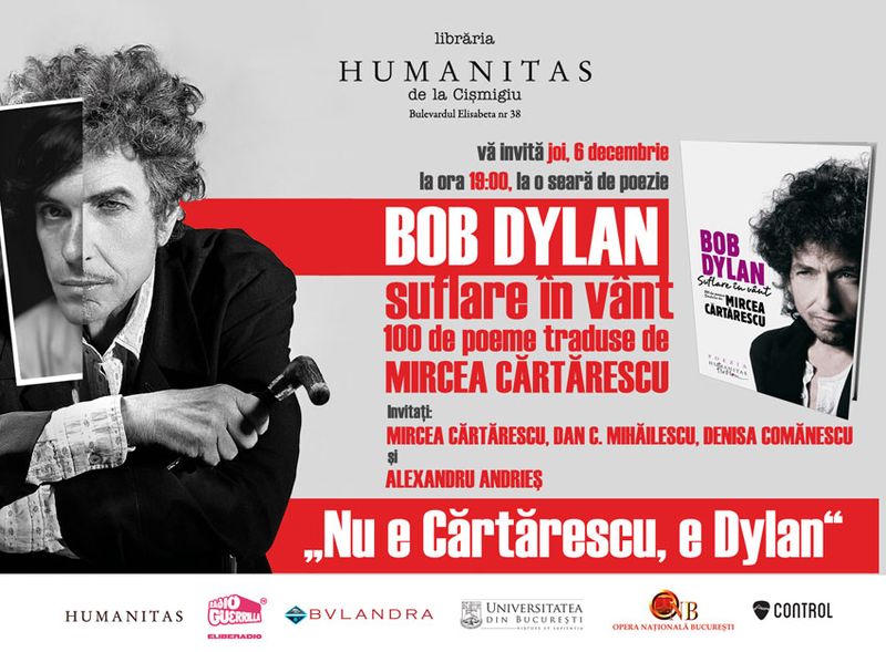 Mircea Cartarescu a tradus 100 de poezii scrise de Bob Dylan