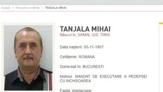Mihai Tanjala, dat in urmarire internationala, figura si pe site-ul Politiei Romane