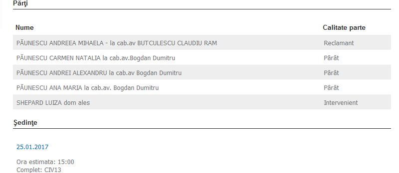 Luiza Shepard este acum parte in proces