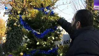 Brad impodobit la mormantul lui Ionut Anghel. Parintii copilului sfasiat de caini: "Iubea sarbatorile de iarna"