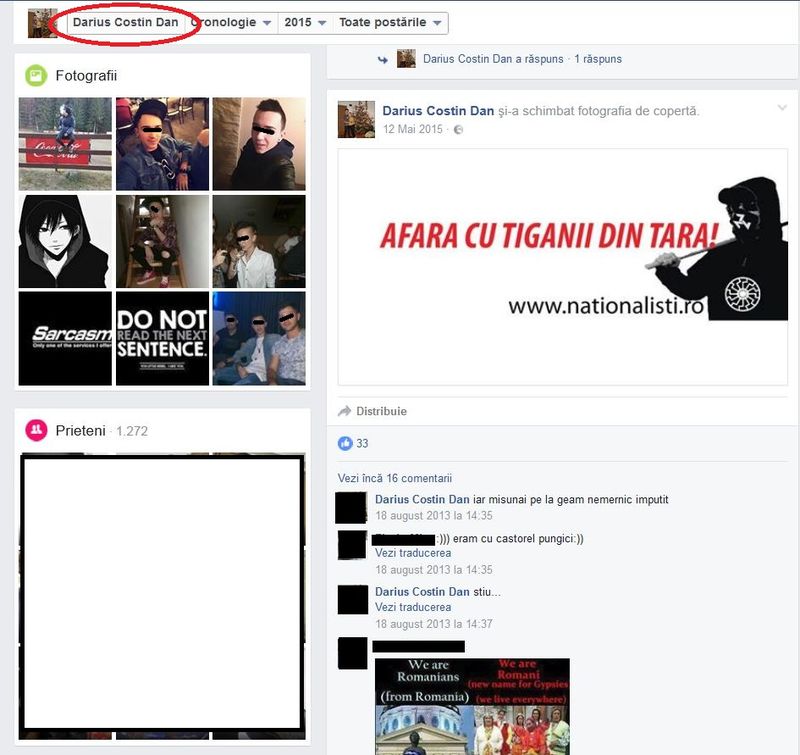 Pe contul de Facebook cu numele fiului noii ministre apar mesaje rasiste