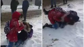 Bataie cu pumni si picioare in Botosani. Doua fetele se lovesc sub privirile colegilor. In loc sa intervina, acestia le incurajeaza in timp ce filmeaza intreaga scena