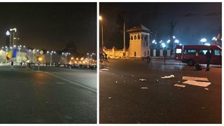 Jandarmii si jurnalistii au strans gunoaiele dupa protestul de la Cotroceni. In Piata Victoriei, oamenii au facut curat