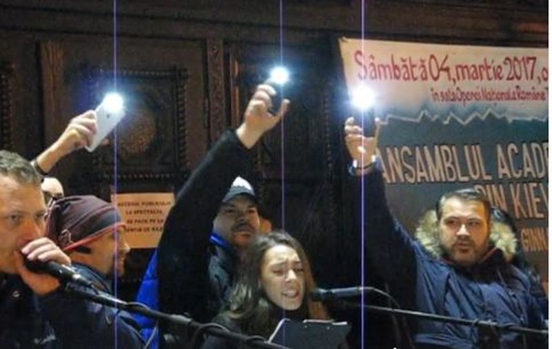 Marilena, in mijlocul manifestantilor din Timisoara