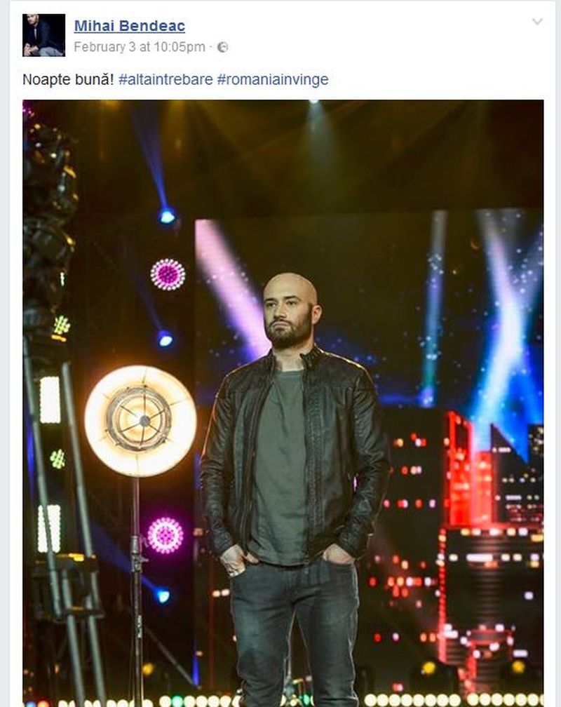 Mihai Bendeac nu si-a ascuns optiunile politice, semn ca trustul in care lucreaza nu isi constrange angajatii si le lasa dreptul la libera optiune