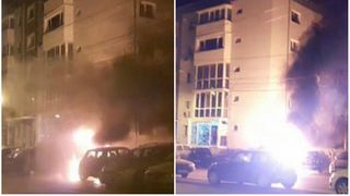 Trei masini au ars complet in Timisoara, in parcarea din fata blocului. Proprietarilor nu le-a venit sa creada cand si-au gasit masinile facute scrum