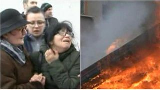 Clipe de cosmar pentru locatarii blocului din Focsani afectat de incendiul de ieri. Multi au dormit in apartamentele distruse de flacari