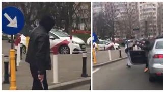 Bataie in mijlocul Capitalei. L-a sicanat in trafic, apoi a coborat si l-a amenintat cu o arma alba