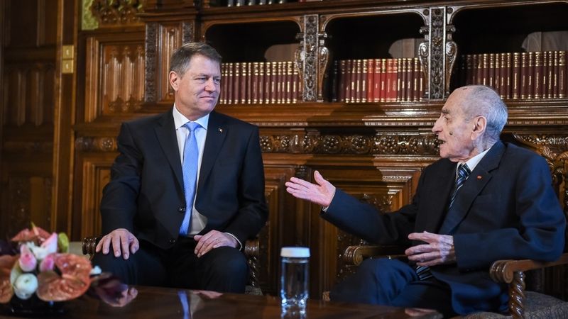 Presedintele Klaus Iohannis si Mircea Ionescu Quintus, ieri la Cotroceni