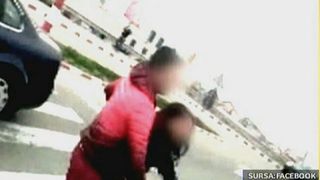 Scene halucinante la Targu Jiu. Un barbat isi agreseaza sotia in plina strada, sub ochii trecatorilor: "O omora pe trecere"
