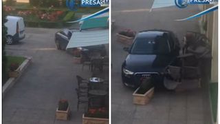 Panica la Satu Mare: Un barbat a intrat cu masina intr-o terasa!