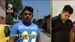 La 15 ani, Florin are 115 kilograme. Numai in doua saptamani s-a ingrasat 6 kilograme. Povestea baiatului e absolut impresionanta