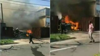 Incendiu puternic la un atelier de tamplarie din Galati