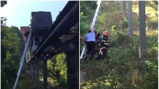 Operatiune de salvare la inaltime. 17 turisti au ramas blocati in telecabina de pe Dealul Cetatii din Deva