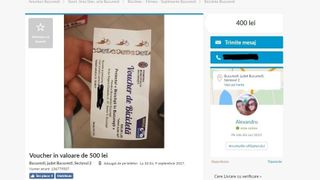 Vouchere de 500 de lei date de Primaria Capitalei pentru achizitionarea de biciclete, vandute pe OLX
