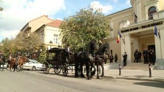 Actorul Vasile Blaga, condus cu caleasca de la Teatrul de Nord la cimitir