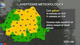 Vine inghetul! Meteorlogii au emis cod galben de vant puternic, cu rafale care vor depasi 90 de kilometri pe ora - Temperaturile vor scadea dramatic