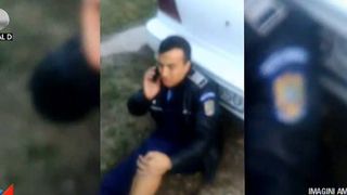 Politist, atacat cu pietre de huligani