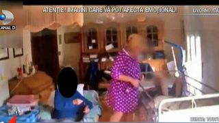 O romanca a bagat spaima intr-un azil de batrani din Italia. Ii loveste si ii scuipa pe batranii bolnavi! Imagini halucinante!