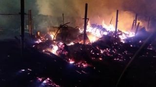 Incendiu puternic la o microferma din Vrancea