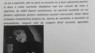Madalina are nevoie de ajutorul nostru!  Fata sufera de o boala cumplita!