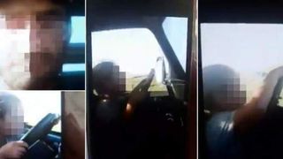 Inconstienta! Un tata si-a pus fetita de 6 ani sa conduca o masina pe camp, in timp ce facea un Live pe Facebook!