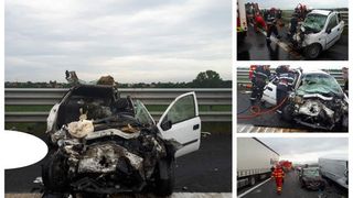 Imagini terifiante de la accidentul de pe A1! EL este soferul vinovat de moartea a patru oameni si ranirea altor trei. A intrat gresit pe autostrada si a provocat tragedia