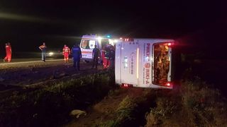 Accident grav in Constanta! Un autocar cu 60 de persoane, printre care si copii, s-a rasturnat. A fost activat planul rosu de interventie