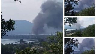 Ultima ora! Incendiu de proportii la hidrocentrala Portile de Fier 1! Norul de fum care s-a ridicat deasupra barajului a starnit o panica de nedescris