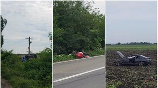 Accident cu patru victime pe DN1A, in apropiere de Ploiesti! Doua autoturisme si o motocicleta implicate!
