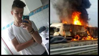 Alex avea 19 ani si se indrepta spre munca cand furgoneta a fost lovita de un TIR. A sfarsit ars de viu impreuna cu prietenul lui
