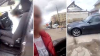 Cata inconstienta! Copil filmat la volanul unei masini, pe o strada din Targoviste!
