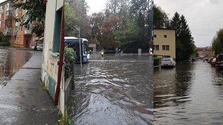 Furtuna a facut prapad la Targu Jiu! Zeci de strazi au fost complet inundate, iar vijelia a doborat mai multi copaci