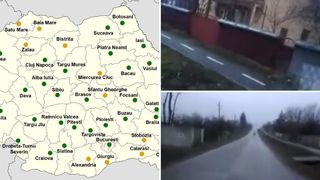 Trotuar transformat in pista de biciclete, cu doua sensuri. Investitia a costat 200 de mii de euro. Alaturi, drumul judetean arata dezolant