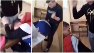 Imagini socante surprinse intr-o scoala din Romania! Doi tineri si-au batut cu bestialitate un coleg!