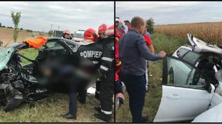 Primele imagini de la accidentul din Vrancea, produs in urma cu putin timp. Mai multi morti si raniti dupa un impact teribil