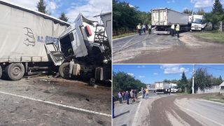 Accident grav intre Calarasi si Lehliu Gara! Doua autocamioane s-au ciocnit frontal. Imagini tulburatoare de la fata locului