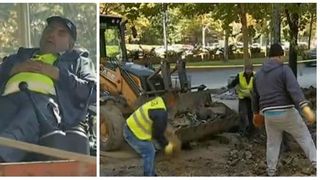 Capitala Romaniei, un imens santier! In timp ce muncitorii dorm in timpul programului, soferii se chinuie sa evite gropile