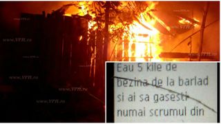 Un vasluian înşelat de către soţie s-a răzbunat pe amantul femeii. El a dat foc casei în care acesta locuia, după ce i-a trimis mai multe mesaje de ameninţare